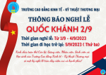 THÔNG BÁO NGHỈ LỄ QUỐC KHÁNH 2/9